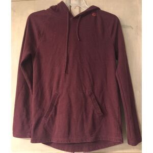 Fox Racing Hoodie Men Small Burgundy Waffle Knit Thermal Pullover‎